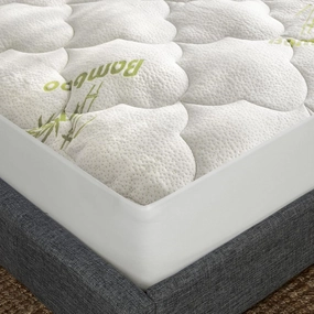 Twin Mattress Cover Air Mattress Topper, Viscose Made from Bamboo Mattress Pad for Kids, Soft Breathable and Noiseless Pillow Top Mattress Fits up to 16 inch