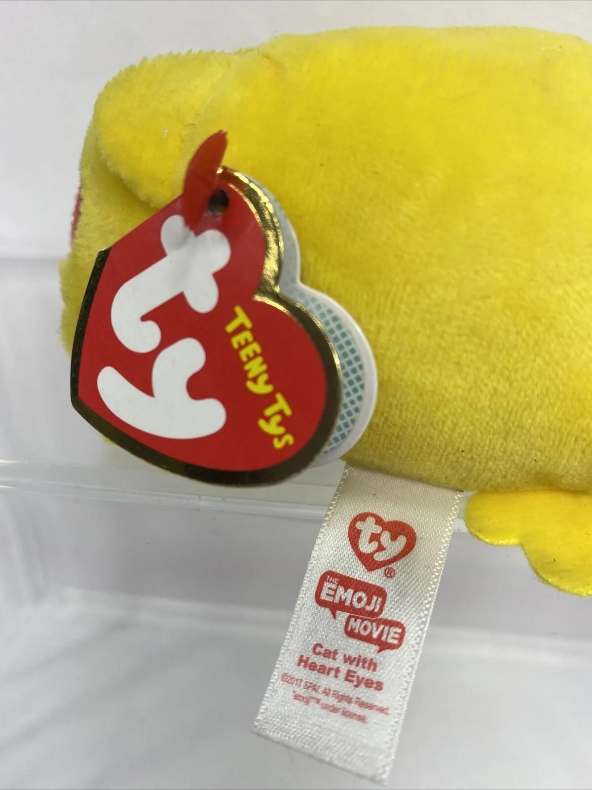TY Teeny Tys Stackable Plush - Emoji Movie - Yellow Cat w/ Heart Eyes