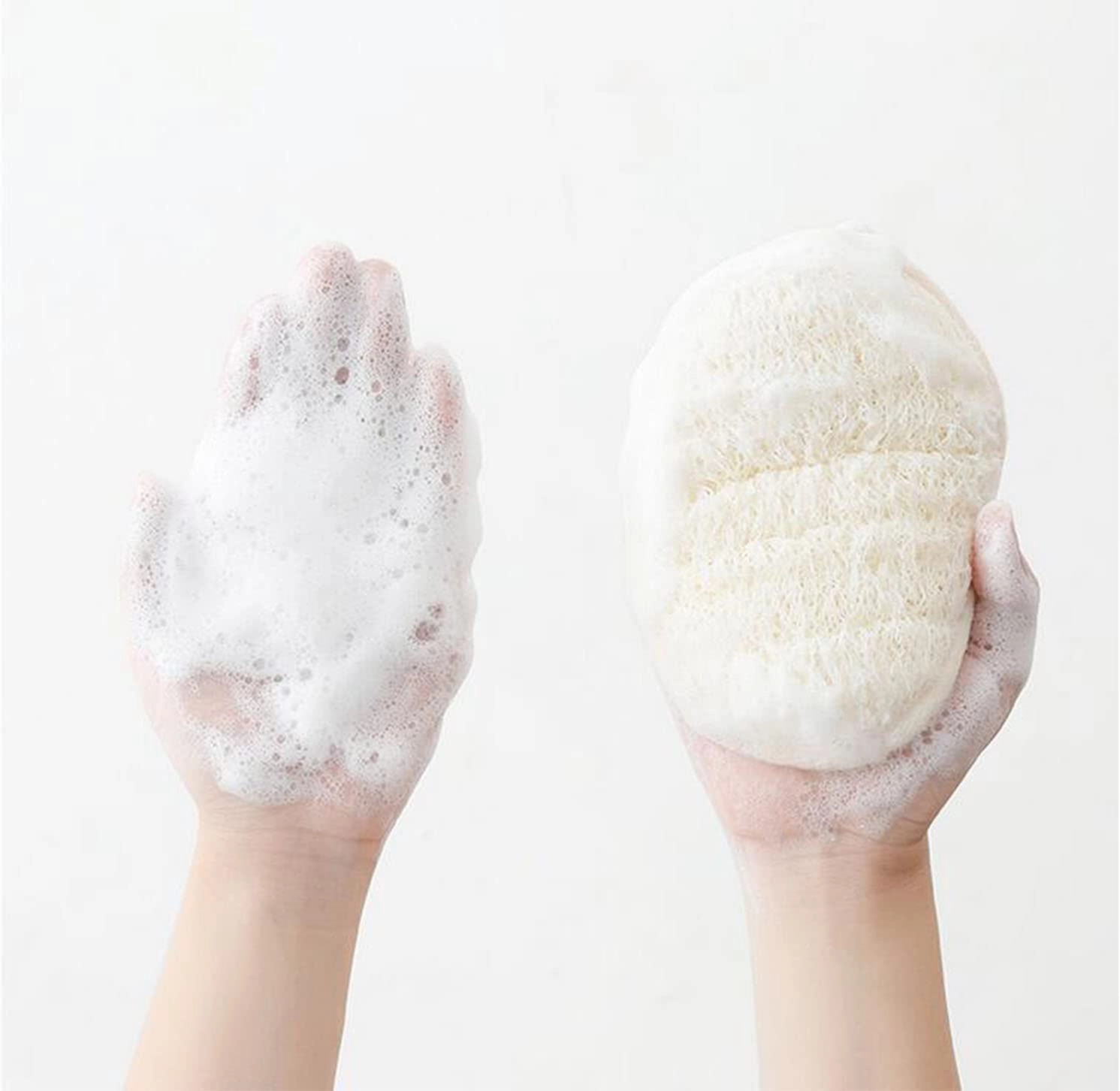 UCINNOVATE Natural Shower Loofah Eco-Friendly Egyptian Sponge 7 Packs, Exfoliating Loofah Sponge Face Pads Scrubber, Large Exfoliating Shower Loofa Body Scrubbers Buff Away Dead Skin for Smoother