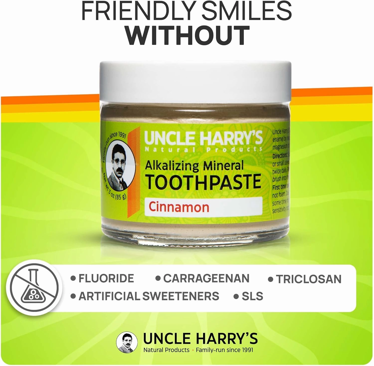 Uncle Harry's Cinnamon Remineralizing Toothpaste | Natural Whitening Toothpaste Freshens Breath & Promotes Enamel | Vegan Fluoride Free Toothpaste (4 pack)
