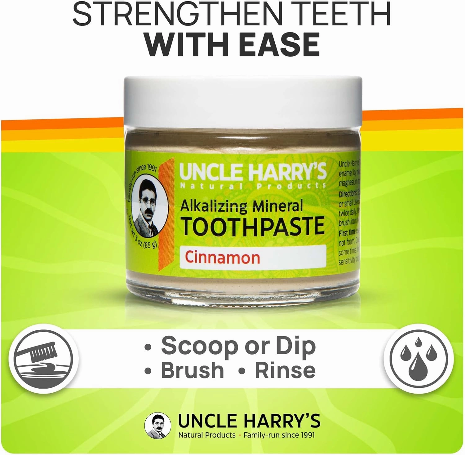 Uncle Harry's Cinnamon Remineralizing Toothpaste | Natural Whitening Toothpaste Freshens Breath & Promotes Enamel | Vegan Fluoride Free Toothpaste (4 pack)