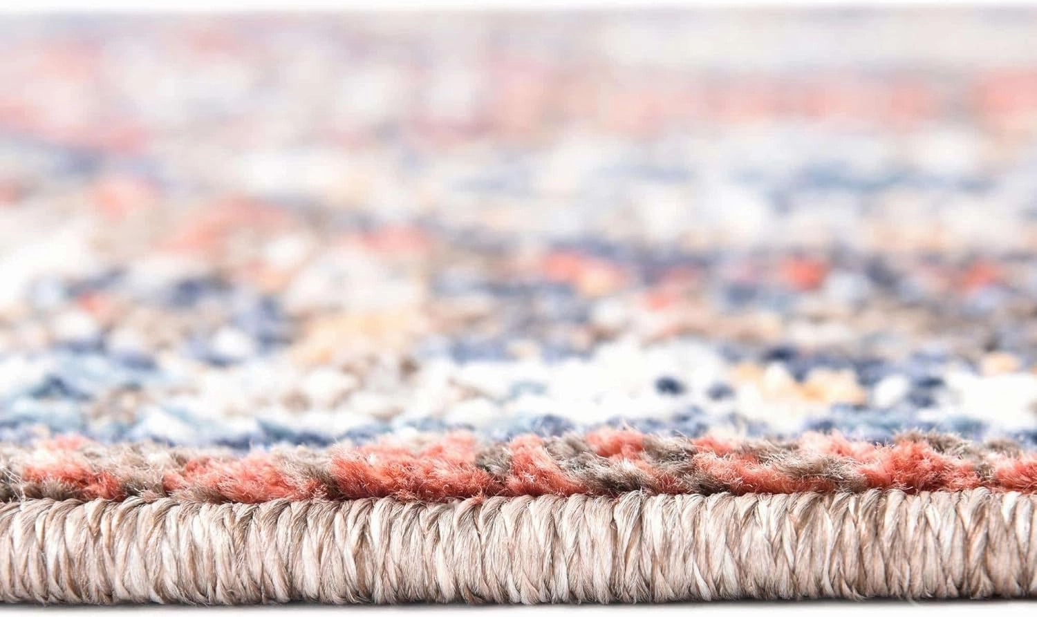 Unique Loom Aramis Collection Area Rug - Conner (4' 1" x 6' 1" Rectangle, Rust Red/ Blue)