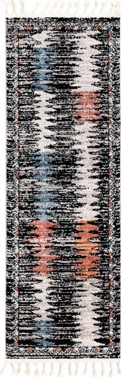 Unique Loom Aramis Collection Area Rug - Landon (Runner 2' 0" x 6' 0", Multi/Black)