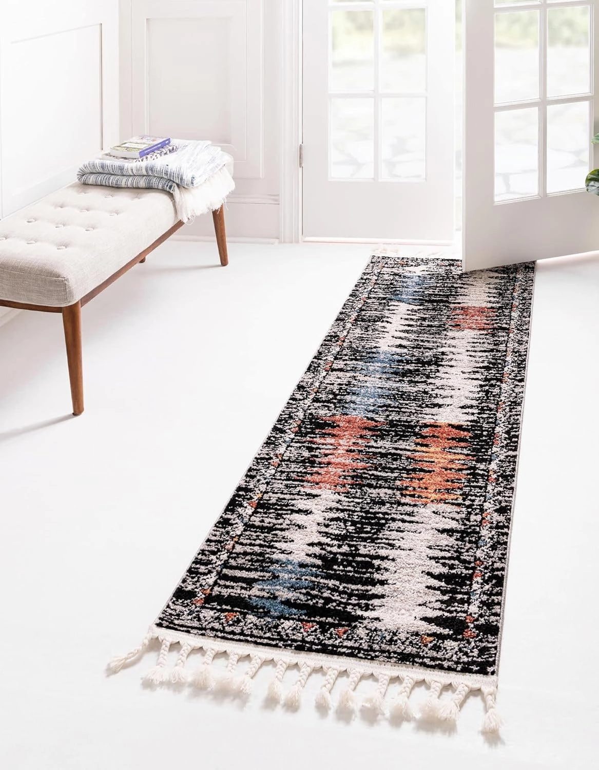 Unique Loom Aramis Collection Area Rug - Landon (Runner 2' 0" x 6' 0", Multi/Black)