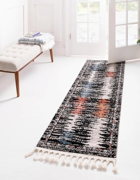 Unique Loom Aramis Collection Area Rug - Landon (Runner 2' 0" x 6' 0", Multi/Black)