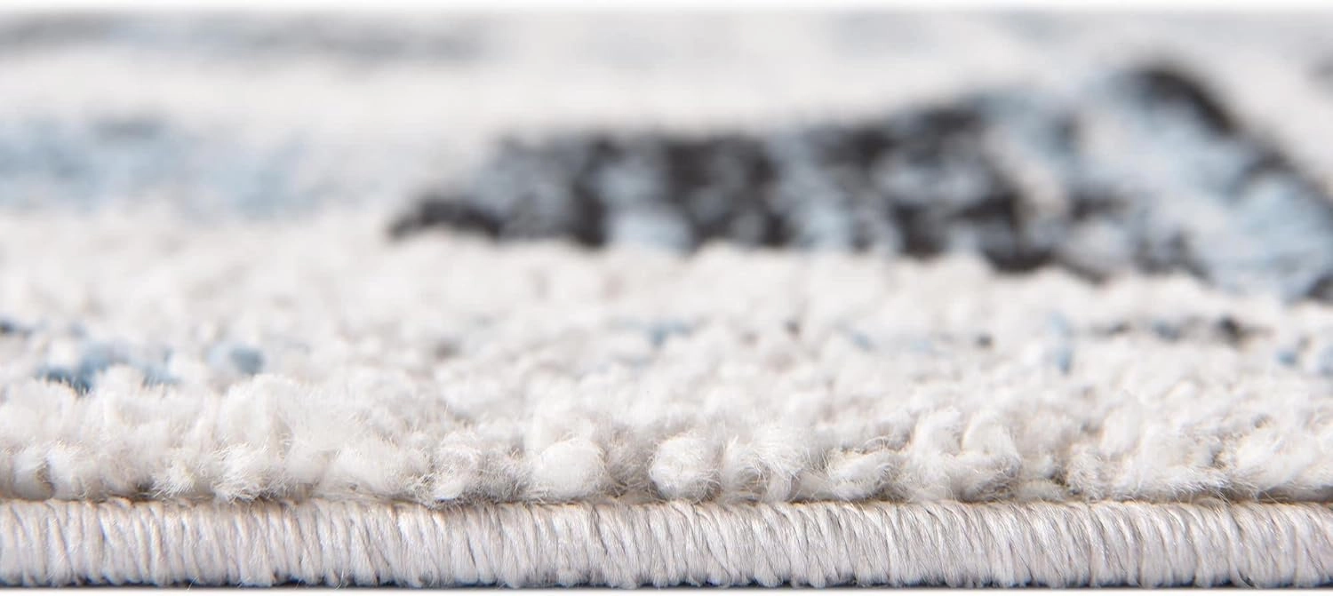 Unique Loom Aramis Collection Area Rug - Maxi (2' x 6' 1" Runner, Blue/ Black)