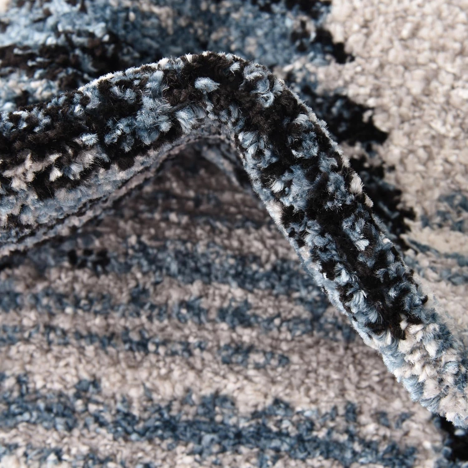 Unique Loom Aramis Collection Area Rug - Maxi (2' x 6' 1" Runner, Blue/ Black)