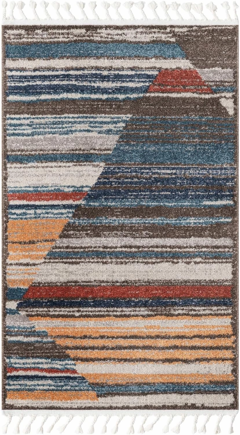 Unique Loom Aramis Collection Area Rug - Zoe (Rectangular 3' 3" x 5' 3", Multi/Blue)