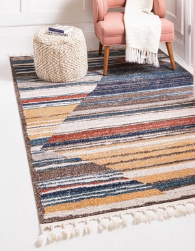 Unique Loom Aramis Collection Area Rug - Zoe (Rectangular 3' 3" x 5' 3", Multi/Blue)