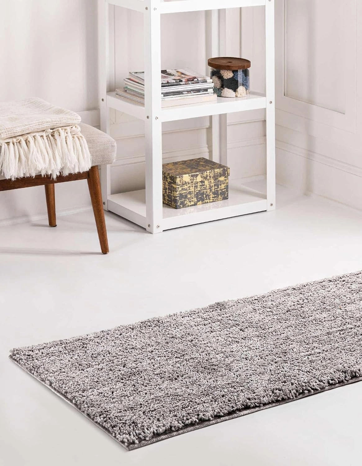 Unique Loom Jill Zarin Shaggy Chic Collection Area Rug - Shaggy (2' 7'' x 10' Runner, Pepper Gray)