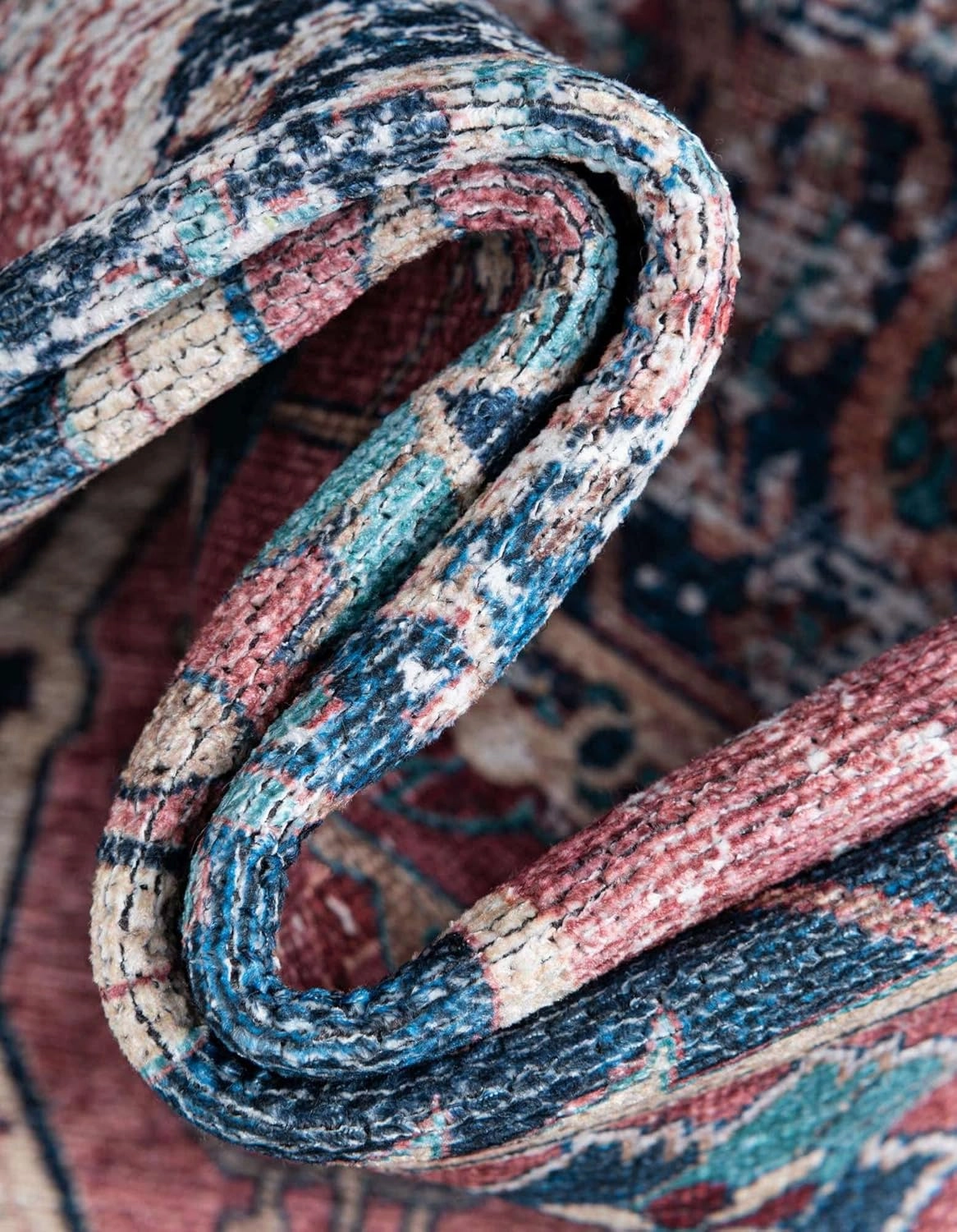 Unique Loom Yara Collection Area Rug - Aramis (5' 1" x 8' Rectangle, Navy Blue/ Beige)