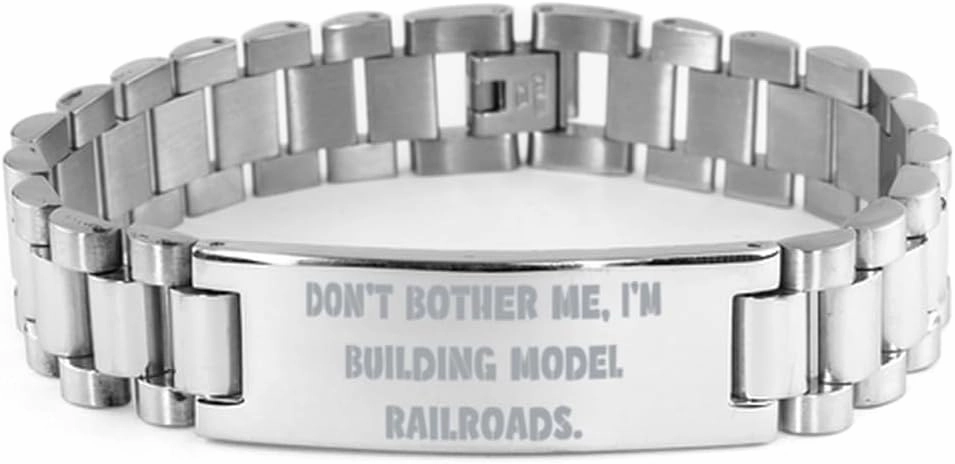 Unique Model Railroads Gifts, Don't Bother Me, I'm Building, Birthday Gifts, Ladder Bracelet For Model Railroads from Friends, Model trains, Train set, Toy trains, Wooden trains, Electric trains, HO