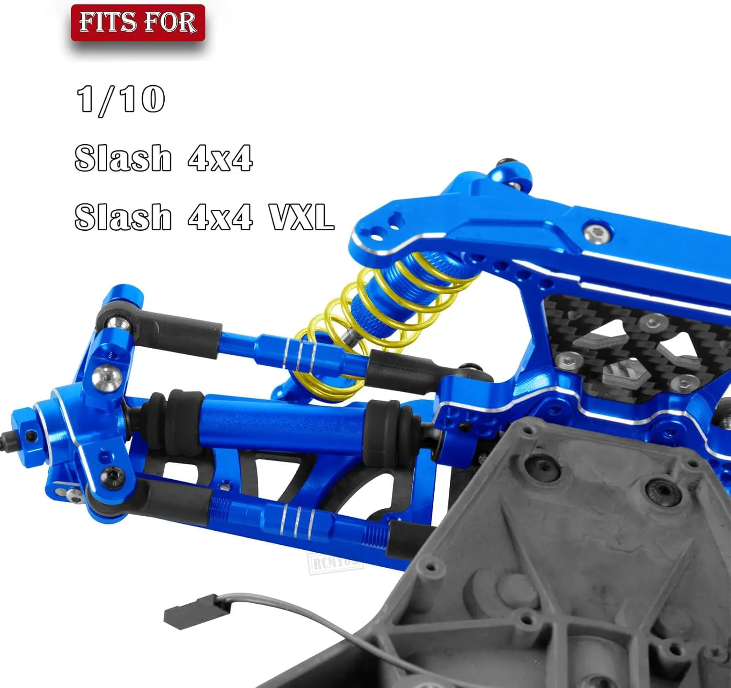 Upgrades Part for 1/10 Slash 4x4 VXL,Alloy Suspension Arm,Shock Absorber,Caster Block,Steering Blocks,Stub Axle Carriers,Steering Bellcranks,Shock Tower,Body Mounts,Drive Shaft,Links,Navy Blue
