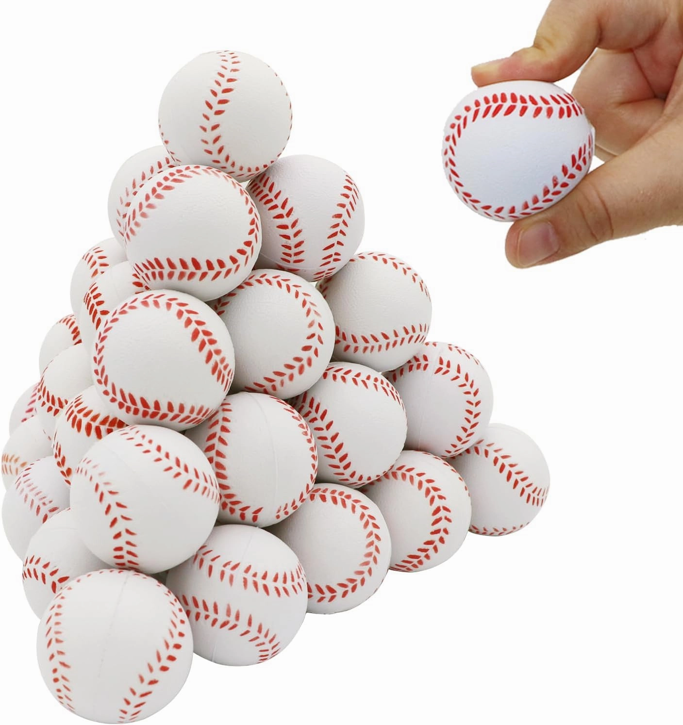 Urspasol 20/40 PCS Baseball Stress Balls for Kids 1.6 inch Baseball Party Favors Mini Sports Ball Small Foam Baseballs Squeeze Ball Stress Relief for School Carnival Reward