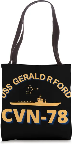USS Ford CVN-78 Aircraft Carrier Tote Bag