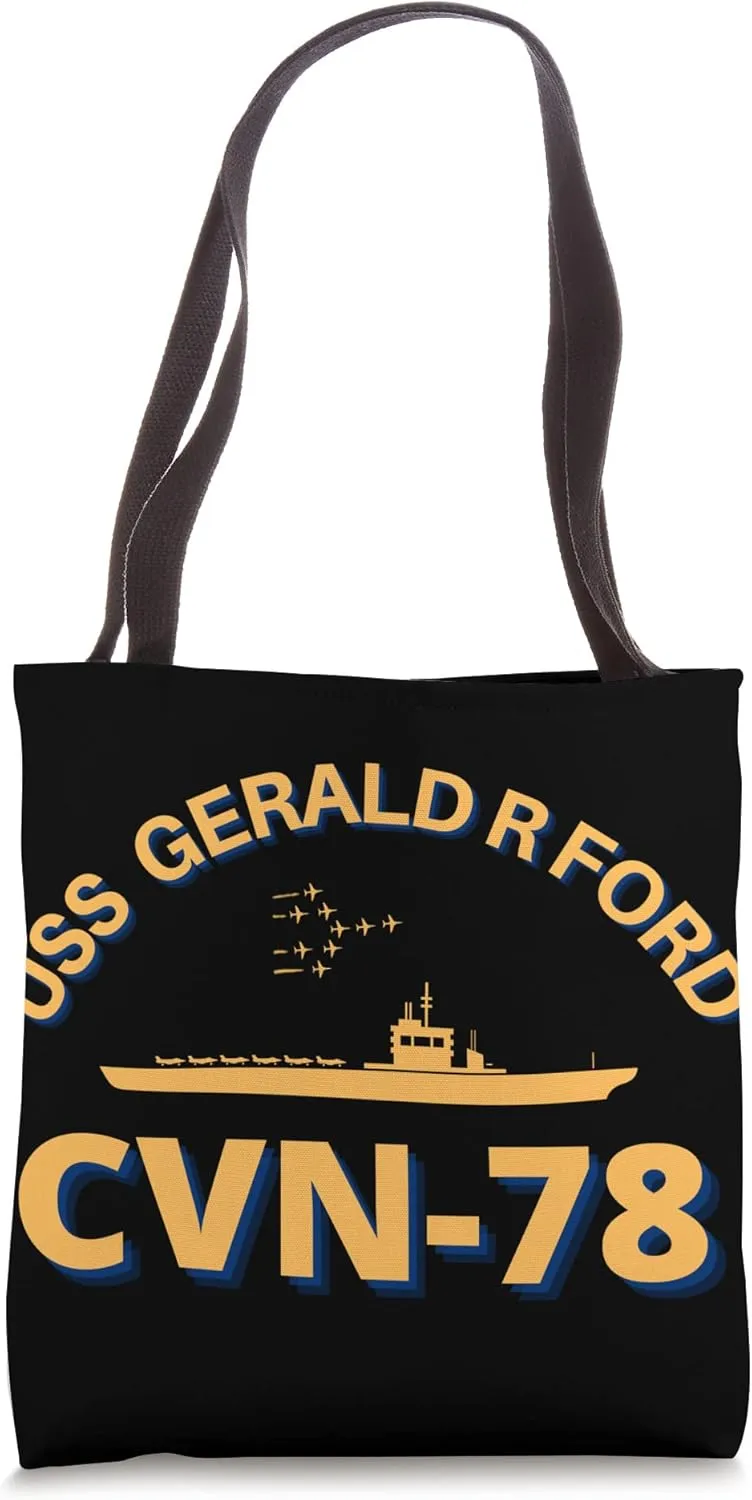 USS Ford CVN-78 Aircraft Carrier Tote Bag