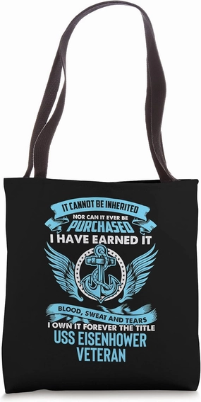 USS Eisenhower CVN-69 Aircraft Carrier Tote Bag