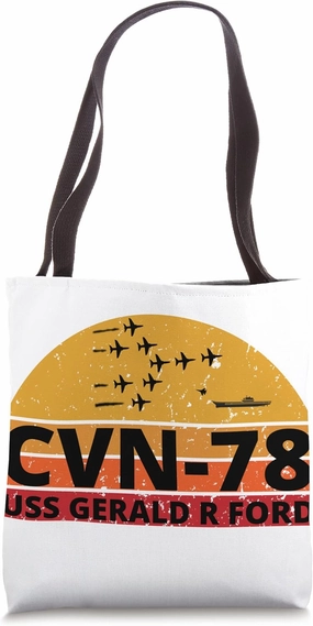 USS Ford CVN-78 Aircraft Carrier Tote Bag
