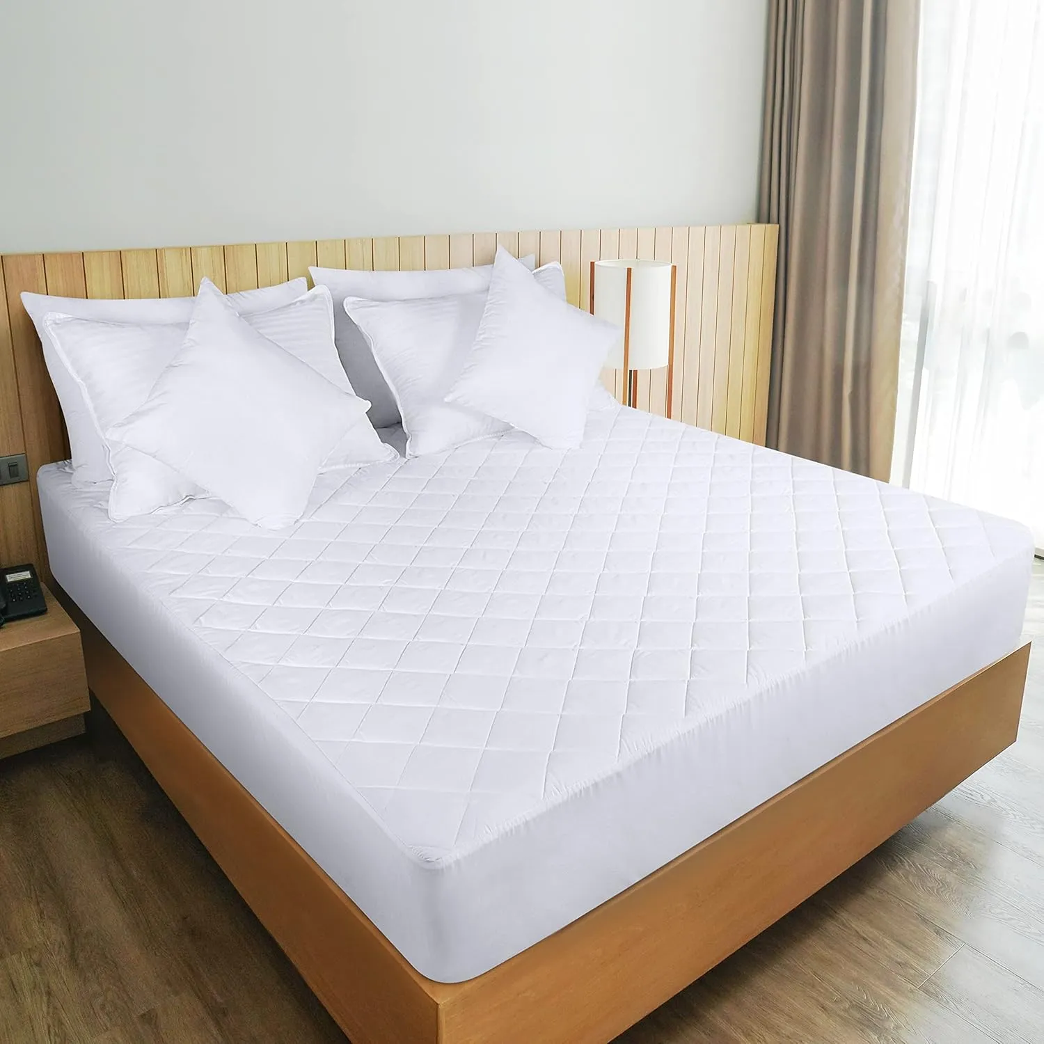 Utopia Bedding Quilted Fitted Mattress Pad, Twin Size, Elastic Fitted Mattress Topper Protector and Cover Stretches up to 16 Inches Deep, Machine Washable (White)