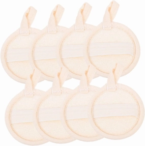 Vaguelly 8Pcs Loofah Exfoliating Pads for Facial Cleansing and Makeup Removal Soft Bath Sponge for Gentle Skin Exfoliation for Home Use and Travel