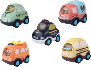 VANZACK 5Pcs Cartoon Inertia Car for Safe Playthings Adorable Design for Boys for Interactive Fun Friendly Materials