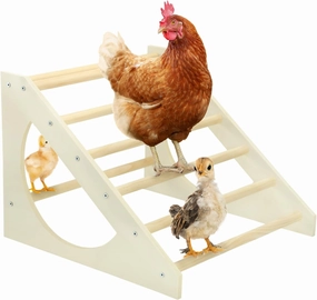 Vehomy Chicken Roosting Bar Solid Wood Roosting Ladder Poultry Perch Stand Jungle Gym for Backyards Chicken Coops Farms Chicken Toy for Chicks Hens Roosters Large Birds Parrots Macaws S