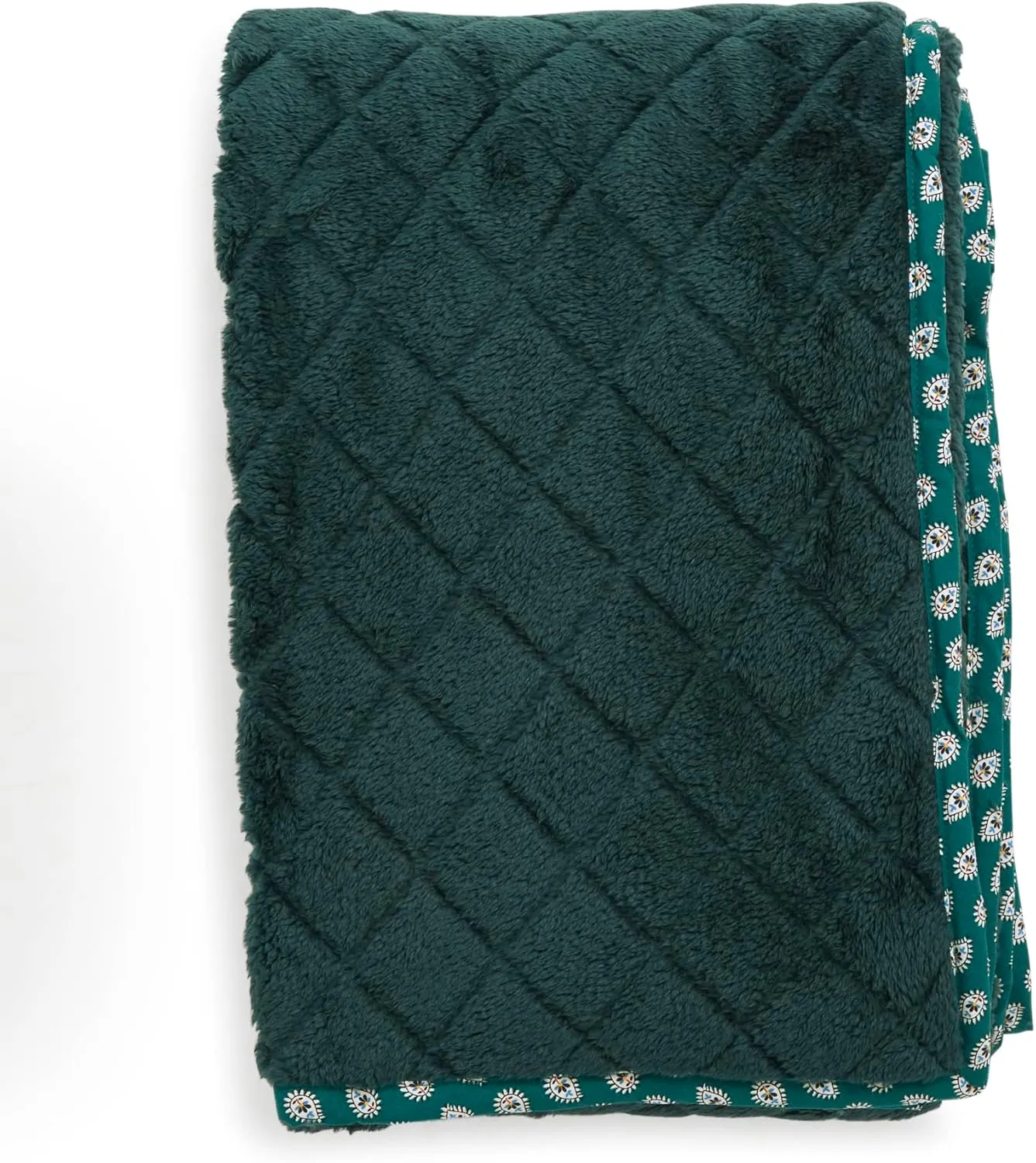 Vera Bradley Women's Fleece Solid Throw Blanket, Jamboree Foulard Green, 80 X 50