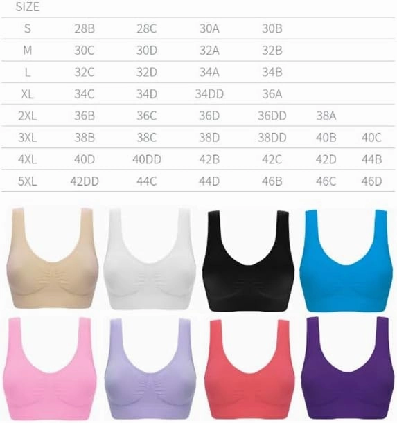 Vermilion Bird Women's 3 Pack Seamless Comfortable Sports Bra with Removable Pads