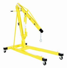 Vestil EHN-40-T Steel Shop Crane Engine Hoist with Telescopic Legs 4000 Lb. Capacity Yellow