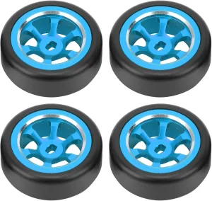 VGEBY 4pcs RC Drift Tire, RC Wheel Rim Tire Modification Parts Fit for Wltoys K969 K989 P929 1/28 RC(Blue) Mini Z Wheels And Tires 1/28 Drift Wheels