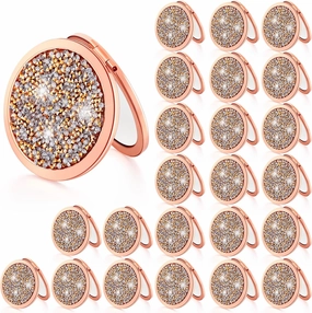 Vicenpal Compact Cosmetic Mirror Round Pocket Makeup for Bridesmaid Gifts Hand Held Small Mirror for Purse Compact Travel Accessory Proposal Bridal Shower Gifts, 2.75 Inch(24 Pcs)