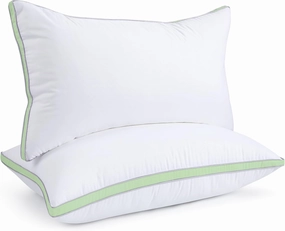 viewstar King Size Pillows Set of 2, Hotel Quality Cooling Down Alternative Gusseted Bed Pillows for Side, Back, or Stomach Sleepers, Green