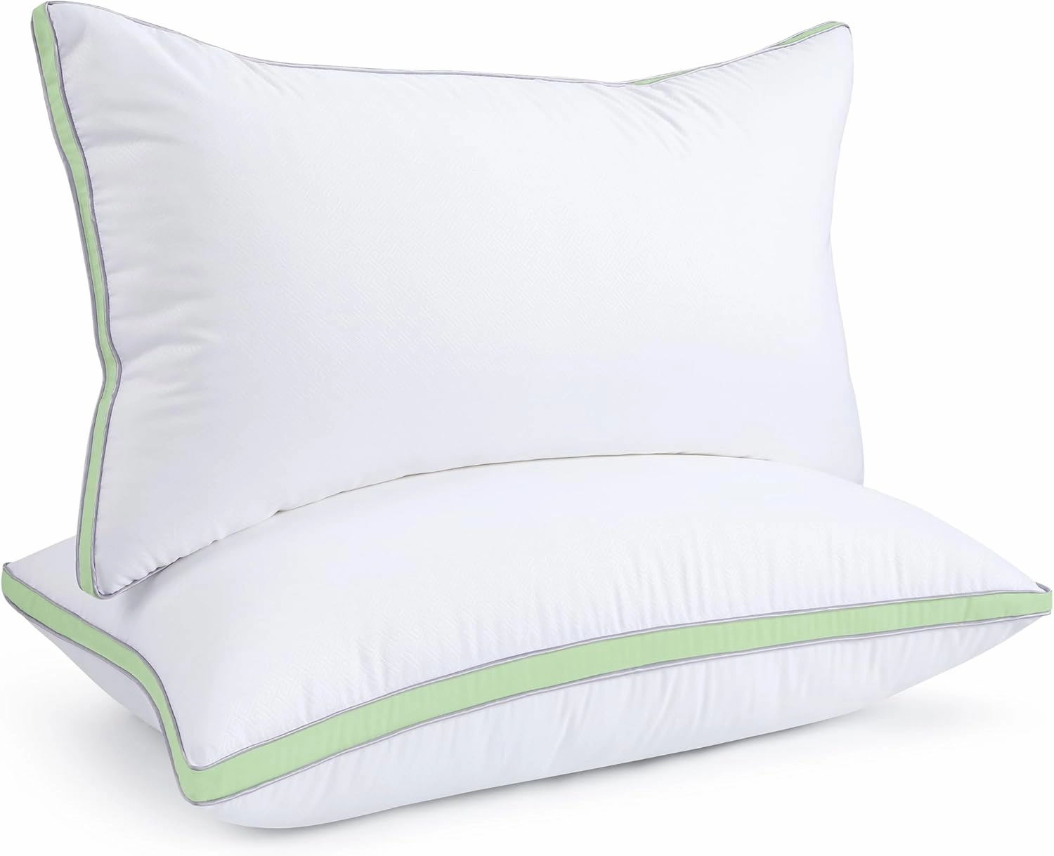 viewstar King Size Pillows Set of 2, Hotel Quality Cooling Down Alternative Gusseted Bed Pillows for Side, Back, or Stomach Sleepers, Green