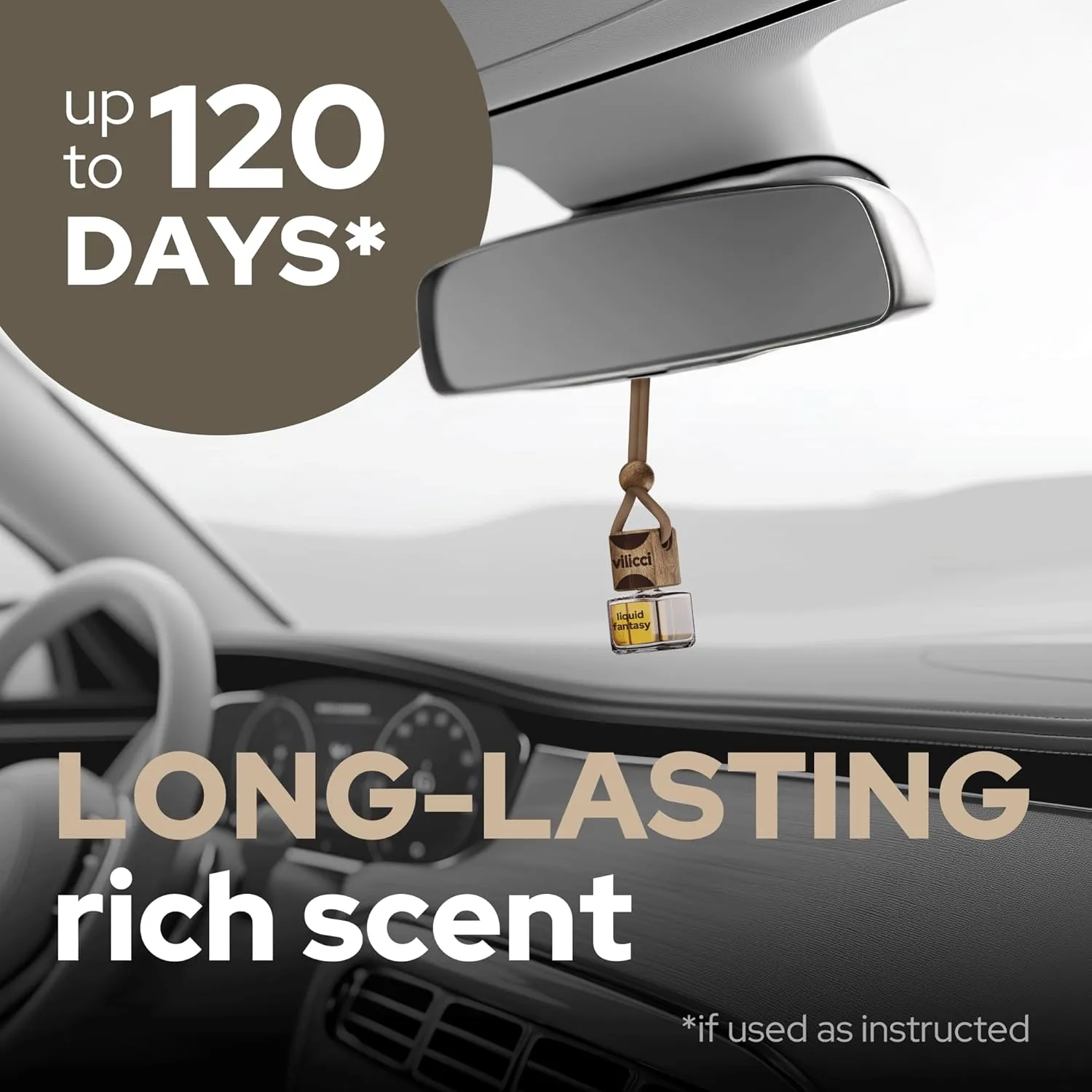 Vilicci Tobacco Vanilla Car Fragrance – Premium Auto Perfume & Car Air Freshener | Sophisticated & Timeless Scent | Long-Lasting (Up to 120 Days) | Odor Eliminating | Vegan, Cruelty-Free