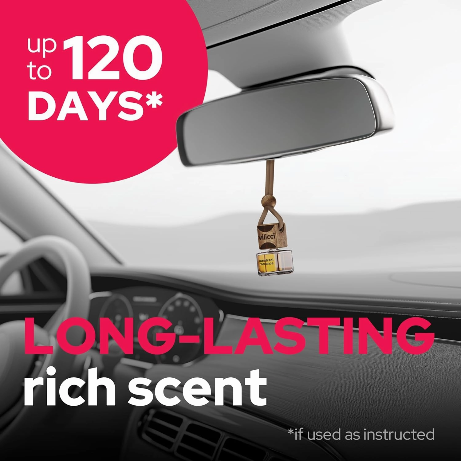 Vilicci Car Air Freshener | Luxurious Auto Perfume | Premium Hanging Air Freshener | Long Lasting Fragrance for Auto and Home | 1 Bottle of Car Scent (1 Count (Pack of 1), Montreal Romance)