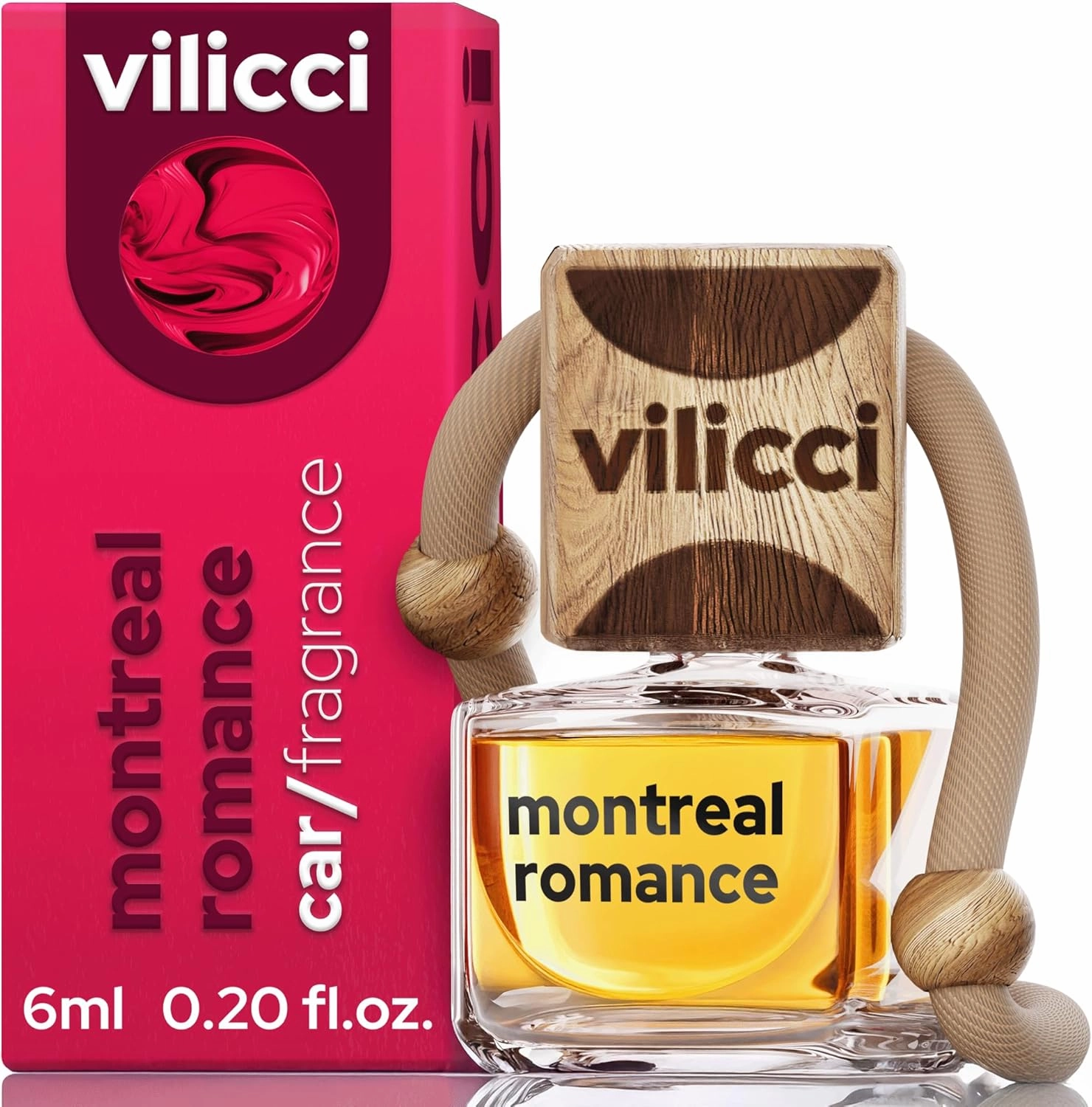 Vilicci Car Air Freshener | Luxurious Auto Perfume | Premium Hanging Air Freshener | Long Lasting Fragrance for Auto and Home | 1 Bottle of Car Scent (1 Count (Pack of 1), Montreal Romance)