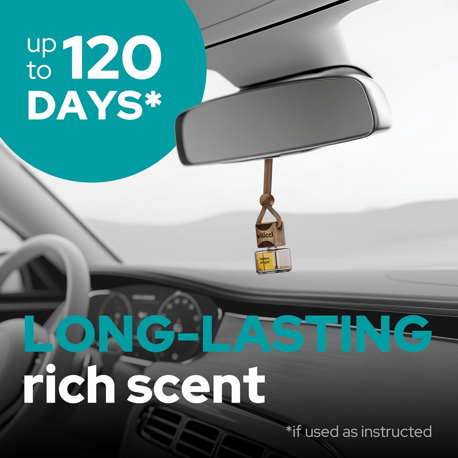 Vilicci Fallen Angel Car Fragrance – Mysterious & Seductive Auto Perfume & Car Air Freshener | Long-Lasting (Up to 120 Days) | Odor Eliminating | Vegan, Cruelty-Free