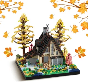 Villa Building Set, Autumn Treehouse Building Blocks with Bloom Flower Garden, Autumn Forest Cabins Building Kit for Boys and Girls, Halloween, Christmas, Birthday Gift(2635 PCS)