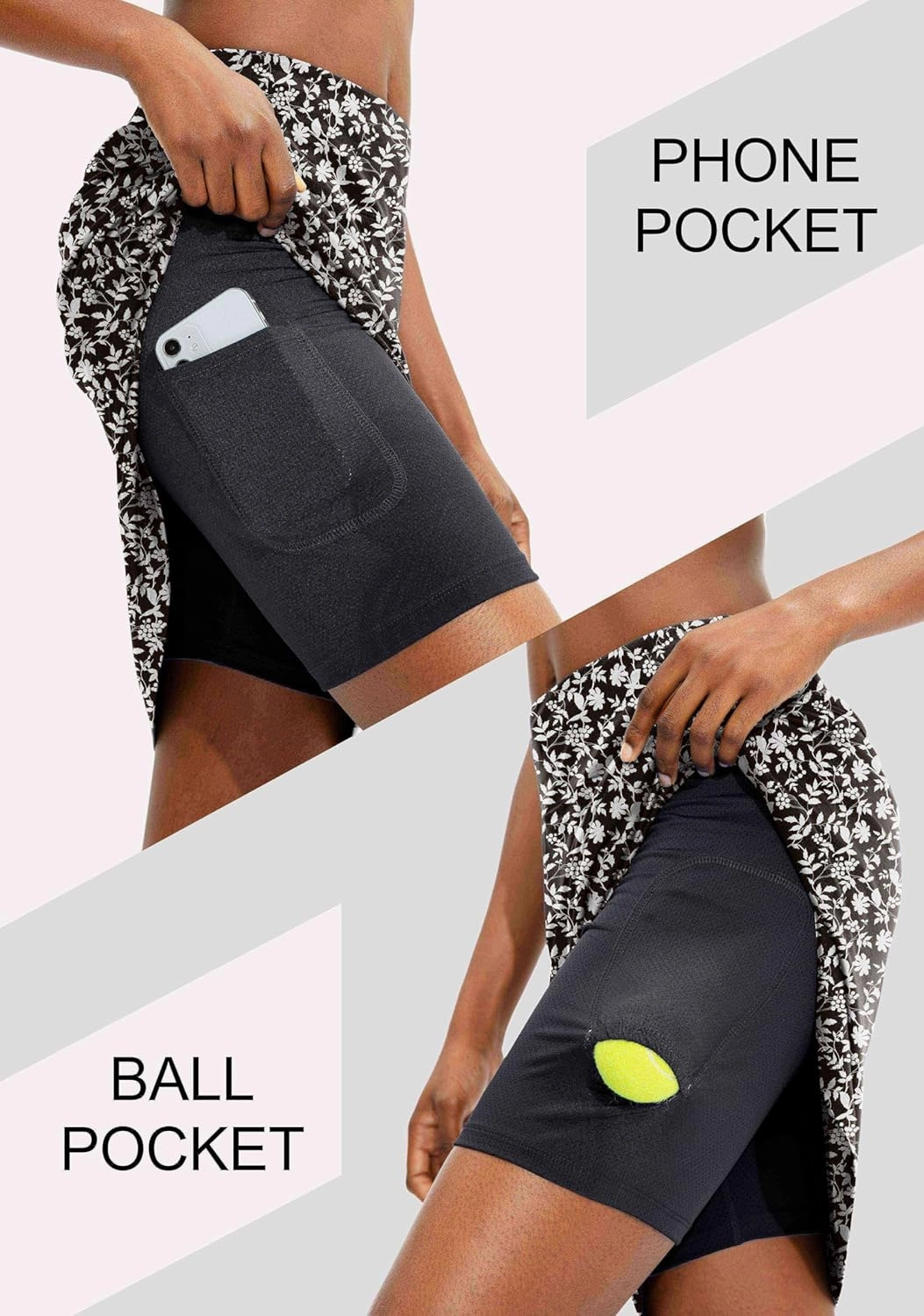 Viodia Women's 20" Knee Length Skorts Skirts UPF50  Athletic Tennis Golf Skirt for Women Casual Summer Skirts