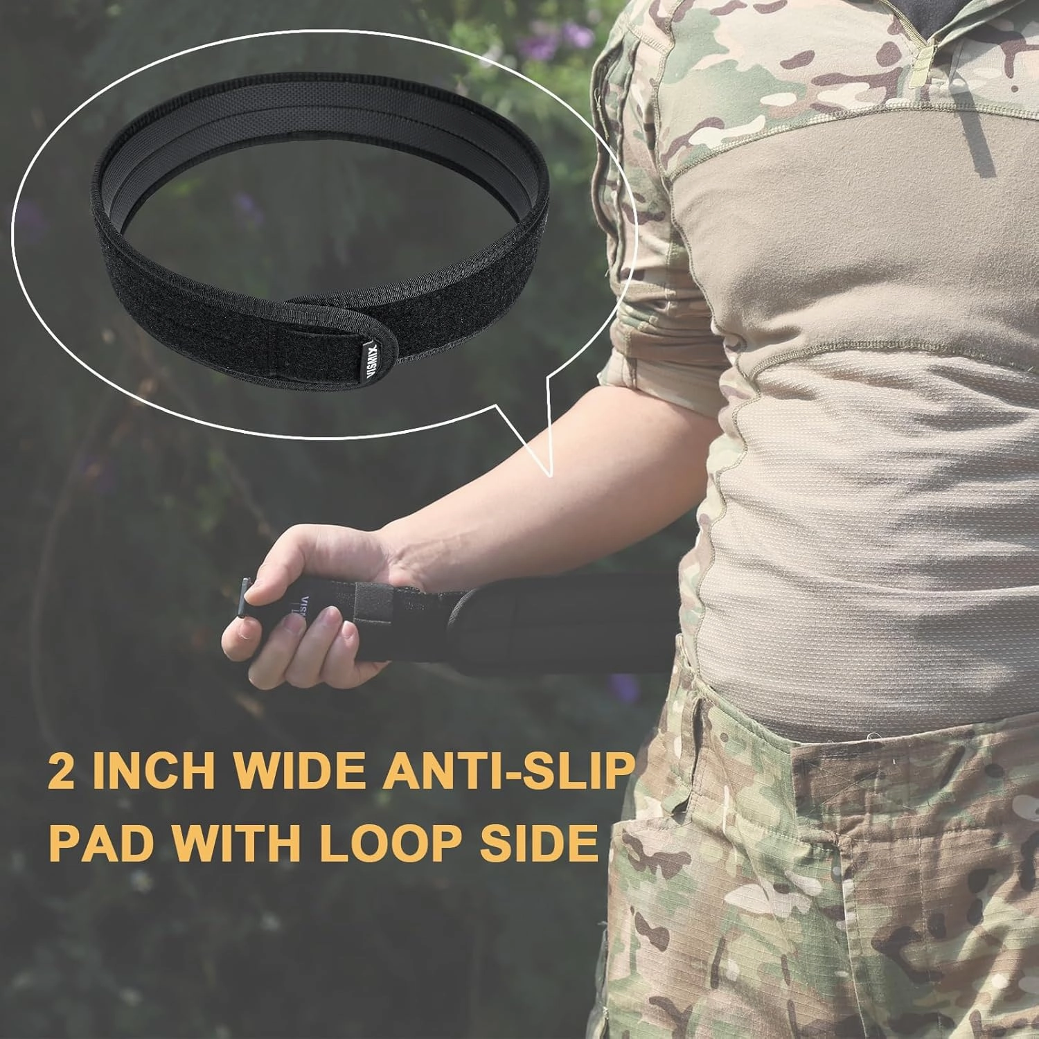VISMIX Tactical Anti-slip Pad Inner Belt with Loop System - Compatible for MOLLE Battle Belts with Outer Hook System