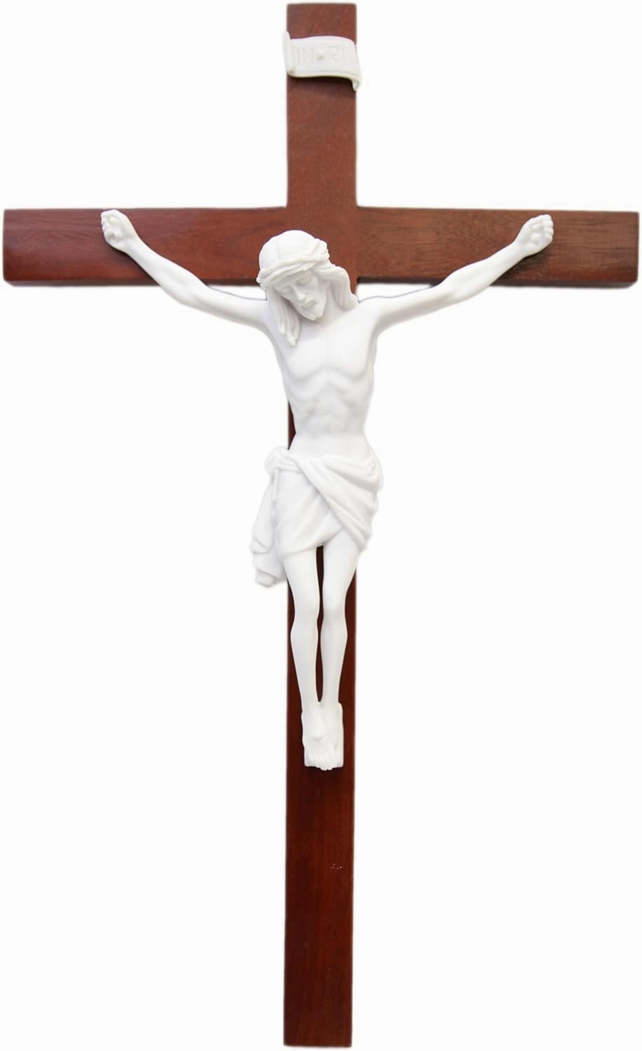 Vittoria Collection 22.5 inch Wooden Wall Crucifix Wood Cross Jesus Christ Statue Sculpture Home & Church Decor