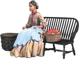 W. Britain Village Green 35019 Emily Lost in Though Young Woman on Bench 1:30 Scale Metal