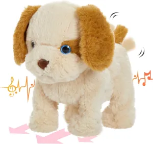 Walking Electronic Dog Plush Singing Interactive Puppy Stuffed Animals Animated Funny Toys Tail Wagging, Gifts for Boys Girls