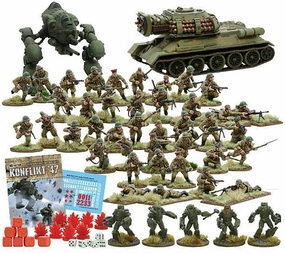 Warlord Games Konflict '47 Soviet Army Starter Set 1:56 Military Table Top Wargaming Plastic Model Kit 451510801