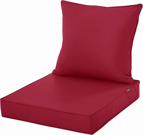 Waterproof Outdoor Chair Cushion Set, Fade and Tear Resistant Patio Furniture Cushions with Removeable Covers, 22x22 Inch, Burgundy, 1 Set