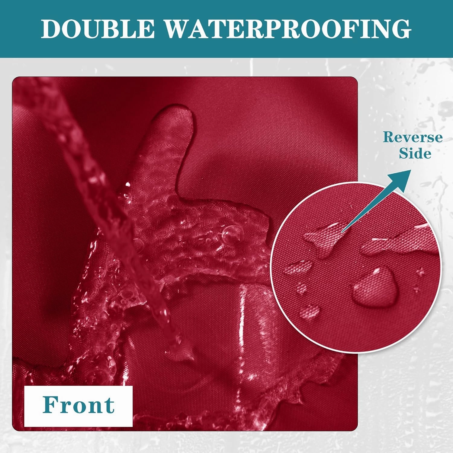 Waterproof Outdoor Chair Cushion Set, Fade and Tear Resistant Patio Furniture Cushions with Removeable Covers, 22x22 Inch, Burgundy, 1 Set