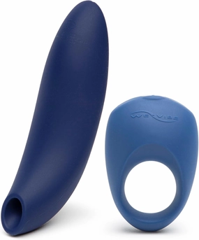 We-Vibe Melt Blue Pleasure Air Clitoris Sucker & Pivot App Control Vibrating Cock Ring - Couples Sex Toys Bundle