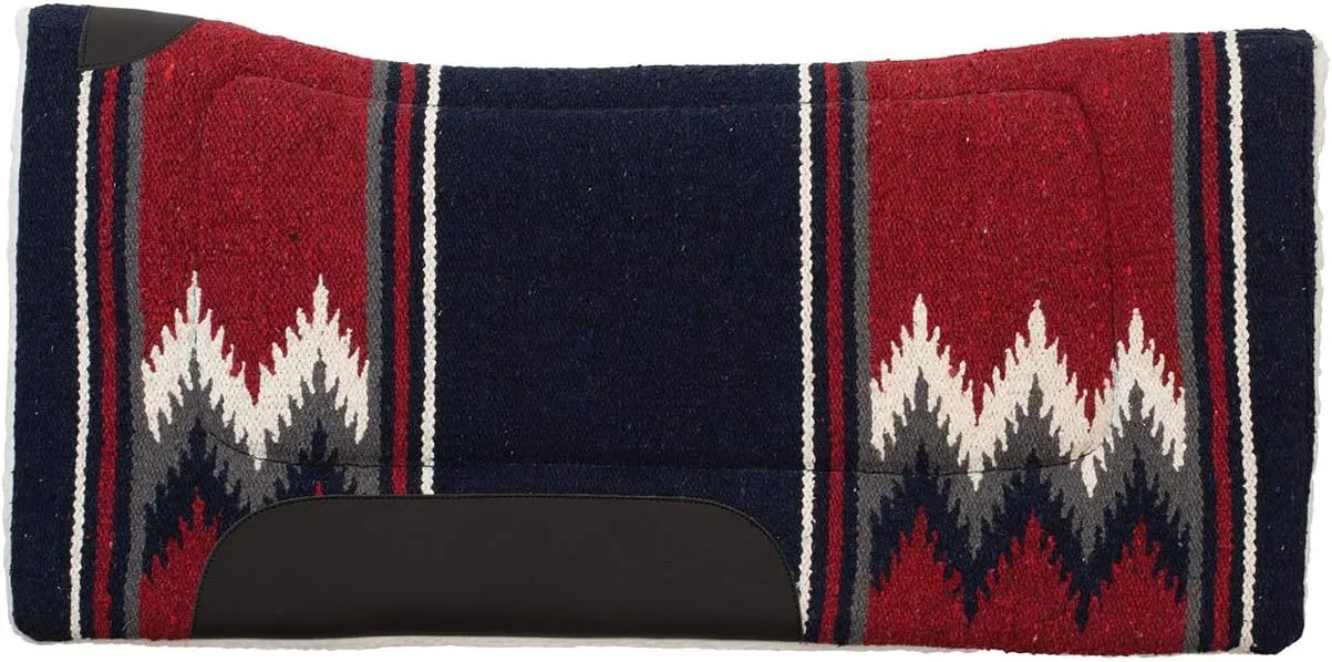 Weaver Equine 32" x 32" Contoured Acrylic Horse Saddle Pad, Shock Absorbing Western Saddle Pad for Protection, Durable Equine Supplies, ‎Burgundy/Navy
