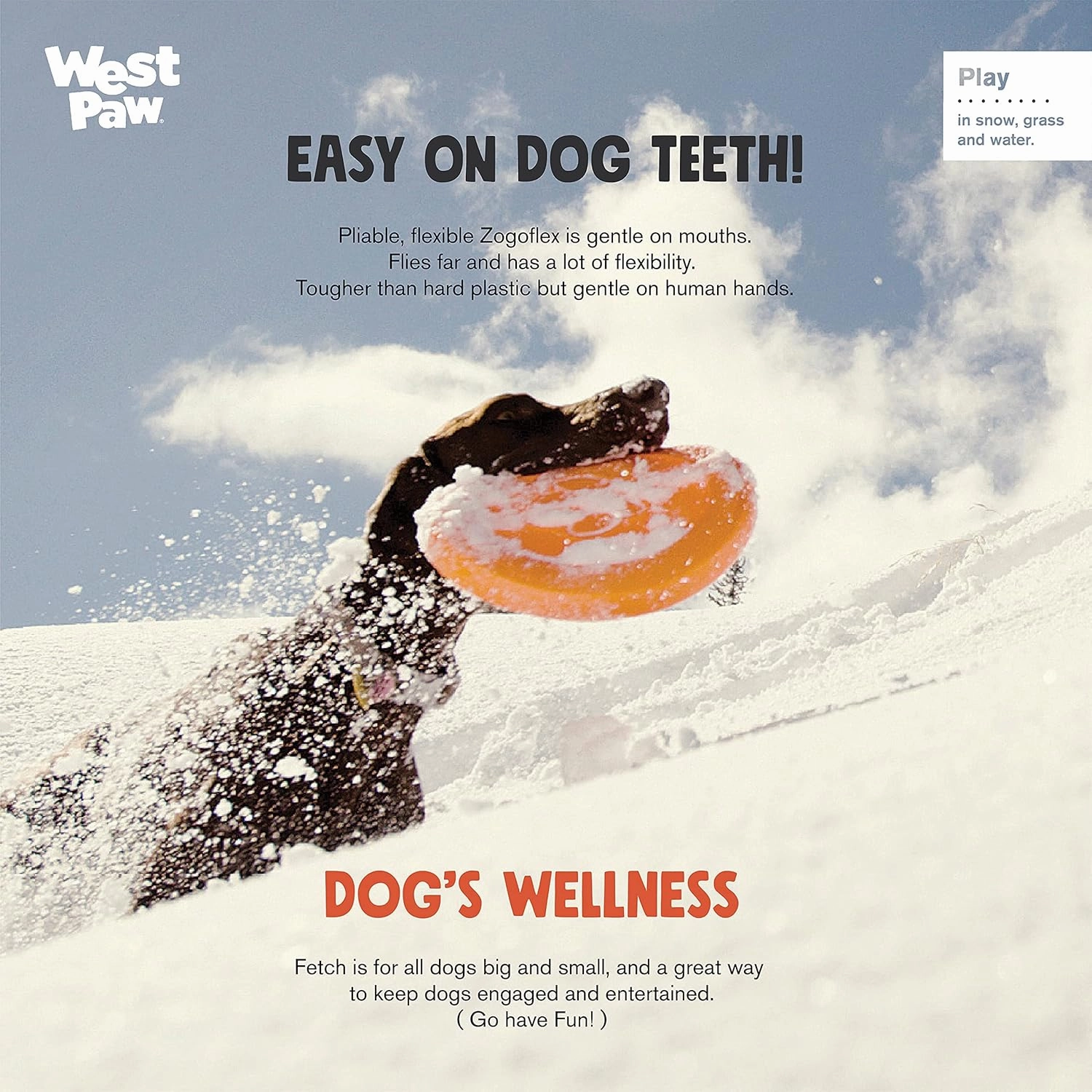 WEST PAW Zogoflex Zisc Dog Flying Disc, High Flying Aerodynamic Disc for Dogs Puppy – Lightweight, Floatable Disc for Fetch, Tug of War, Catch, Play – Doubles as Food/Water Bowl, Small 6.5", Glow