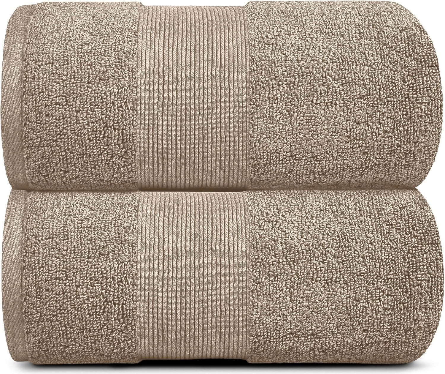 White Classic Resort Collection Soft Bath Sheet Towels | 35x70 Oversize Large Luxury Hotel Plush & Absorbent Cotton Bath Sheet [2 Pack, Taupe]
